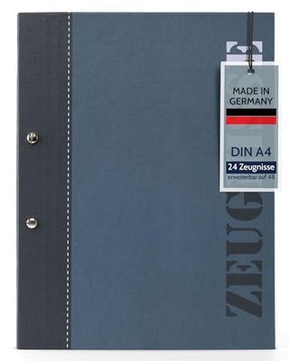 goldbuch 36114 2Colored - Cartellina portadocumenti formato DIN A4, con chiusura a vite e 12 tasche a vista, in tela con 12 tasche, ca. 24 x 31 x 1,5 cm