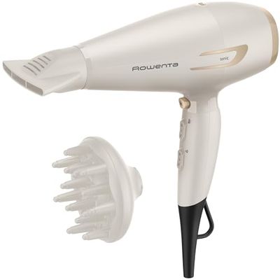 Rowenta Pro Power+, Asciugacapelli con Motore AC Robusto e Professionale di Lunga Durata, Concentratore 6mm, Diffusore di Volume per Ampia Varietà di Pieghe, Tecnologia Ionica, CV7243F0