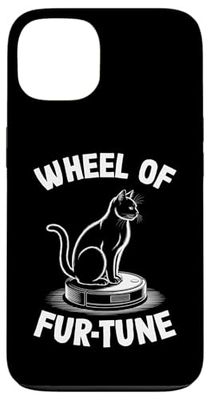 Wheel Of Fur-Tune Cat On Robot Vacuum Cleaner Cat Case for iPhone 13