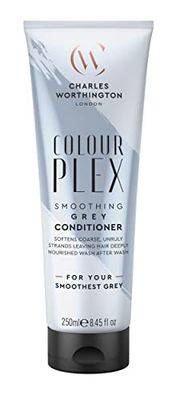 Charles Worthington ColourPlex Smoothing Grey Conditioner, Toning for Grey Hair, Purple Toner for Women, Salon Conditioner for Grey Hair, 250 ml