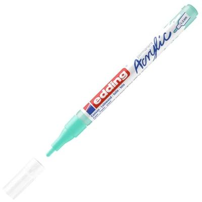 edding 5300 Marcatore Acrilico Fine, Turchese, 1 Marcatore a Vernice Acrilica Waterproof, Punta Tonda 1-2Mm, Pennnarello Acrilico per Disegno Su Tela, Carta, Legno, Marcatore Acrilico per Ciotoli
