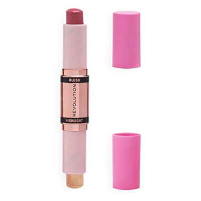 Makeup Revolution, Barra de Colorete e Iluminador, Mauve Glow, Colorete para el Rostro e Iluminador, 4.3g