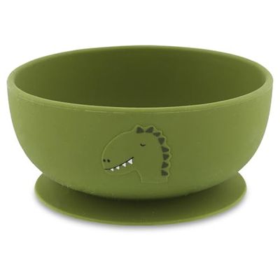 Trixie Bol en Silicone avec Ventouse Mr. Dino – Gamelle antidérapante pour bébé – Base d'aspiration puissante pour des Repas sans désordre – Doux, Durable et Facile à Nettoyer – Parfait pour Le