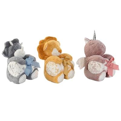 Home ESPRIT Ensemble Cadeau bébé Jaune Bleu Rose Polyester (3 unités)