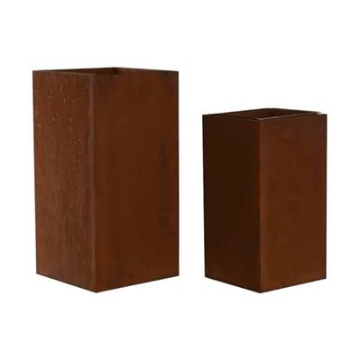 Home ESPRIT Bloempotset, metaal, 25 x 25 x 50 cm (2 stuks)