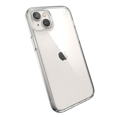 Speck Presidio Clear - Funda para iPhone 14 Plus con Revestimiento MICROBAN (Transparente)