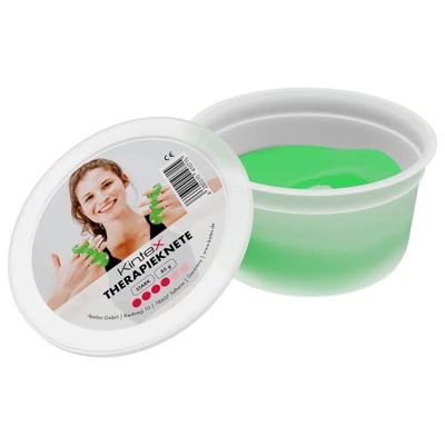 Kintex Plastilina terapeutica per Esercizi, 85 g, 6 Punti di Forza, Allenamento della Mano, spremitura della Mano,Stucco fisioterapico, Terapia della Mano (Verde)