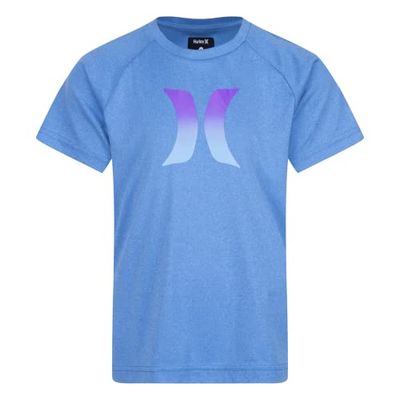 Hurley Chłopięca koszula Hrlb Ombre Icon UPF Rash Guard, Niebieski (Neptune Blue Heather), 5 lat