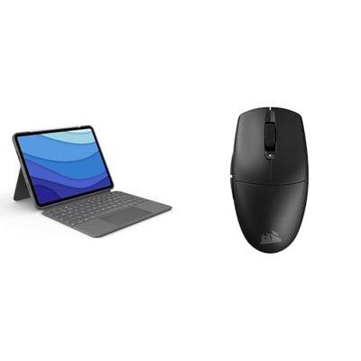 Logitech Combo Touch iPad & CORSAIR M55 WIRELESS Lichtgewicht FPS Gaming