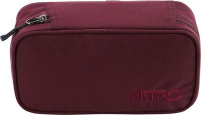 Nitro Pencil Case XL incl. Geo Driehoek & lesrooster, Etui, Etui, Etui, Etui, Pennenetui, Wijn, 21 x 10 x 6,5 cm