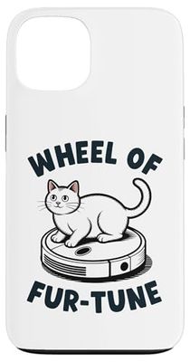 Wheel Of Fur-Tune Cat On Robot Vacuum Cleaner Cat Case for iPhone 13