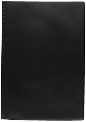 Grafoplas 3040010 - Carpeta de 20 fundas, tamaño folio, tapas de PVC, color negro