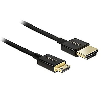 DELOCK HDMI-A/HDMI MINI-C, 2 M CABLE HDMI HDMI TIPO A (ESTÁNDAR) HDMI TYPE C (MINI) NEGRO