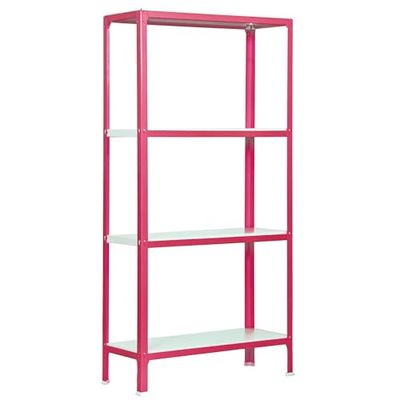 Simon Rack Livraria estante salão, 1600 x 800 x 400 mm, 4 alturas, estilo industrial, metal, rosa/branco - Simon Home