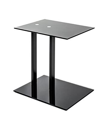HAKU Möbel Bijzettafel zwart, Metaal, veiligheidsglas 8 mm - Maat: B 45 cm x H 50 cm x D 35 cm, Stijl: Modern