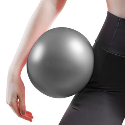 G5 HT SPORT Pilates Pilates piłka do jogi 25 cm z pompką nadmuchiwaną do ćwiczeń do równowagi, stabilności, rehabilitacji i gimnastyki, poduszka treningowa do rdzenia, rozciągania i tonowania (szara)