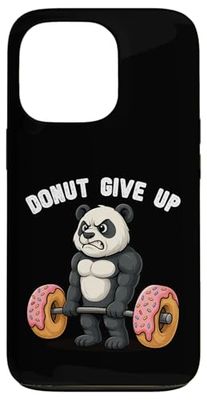 Donut Give Up Panda Lifting Donuts Funny Gym Meme Case for iPhone 13 Pro