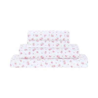 Modern Threads Soft Printed Luxurious Microfiber Bed Sheets conjunto de lençóis com estampado de rosas, poliéster, creme, casamento