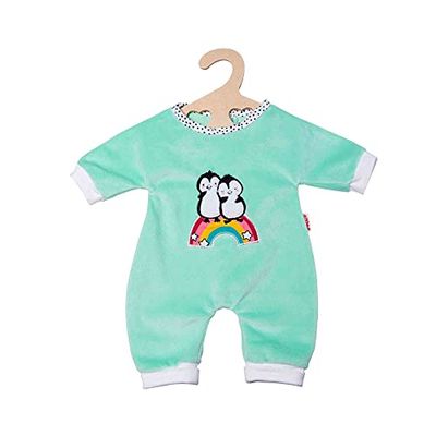 Heless 2181 - romper voor poppen in pinguïn stippendesign, van zacht velours met hoogwaardig borduurwerk, maat 35 - 45 cm