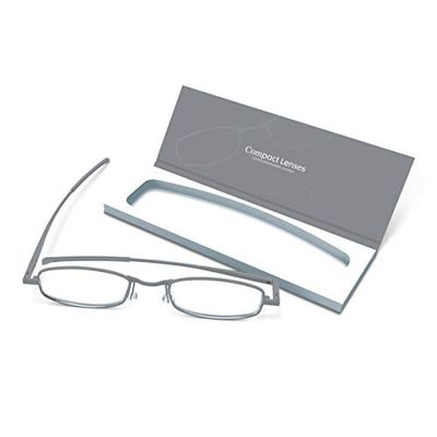 IF Compact Lenses Readers Slim Flat-Folding Unisex Reading Glasses - Storm
