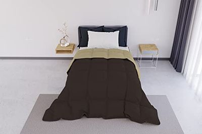 Italian Bed Linen Elegant Colcha de Invierno, Marrón/Crema, 220x260 cm