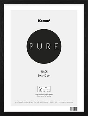 Komar Marco de Fotos de Madera, Negro, 30 x 40 cm, con Cristal acrílico de Alta Transparencia, 30