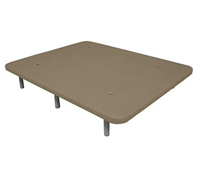 DUÉRMETE ONLINE Base imbottita 3D rinforzata | Anti rumore con 5 barre di rinforzo | Valvole di ventilazione | 6 gambe di altezza 30 cm, beige, 105 x 190