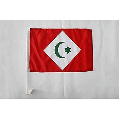AZ FLAG Bandera de Coche l Rif En Marruecos 45x30cm - Banderina Auto Del Riff 30 x 45 cm, Banderita ventana coche, Car Flag