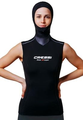 Cressi Base Layer Hood Vest Lady 2.5-5mm sous-Combinaison avec Capuche intégrée Women's, Noir, L