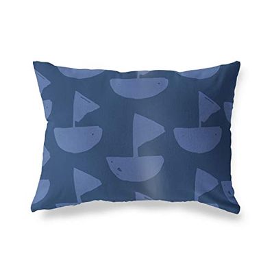 BonaMaison Blu Fodera per Cuscino Cotone e Copricuscini Federa per Divano Casa Soggiorno Camera da Letto Decorazione Interni ed Esterni, 35x50 Cm - Progettata e Prodotta in Turchia