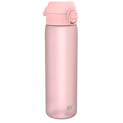 ION8 Waterfles, 500 ml/18 oz, Lekvrij, Makkelijk te Openen, Veilige Vergrendeling, Vaatwasserbestendig, BPA-vrij, Draaghendel, Past in Bekerhouders, Makkelijk Schoon, Geurvrij, Licht Roze