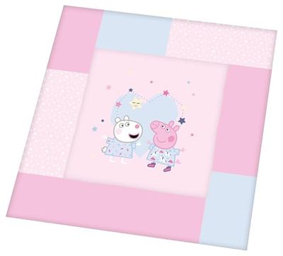 Herding Manta para Gatear Peppa Pig de poliéster, Rosa, 115 x 115 cm