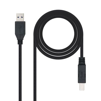USB 3.0 printerkabel, type A/M naar B/M, zwart, lengte 2,0 m, ideaal voor high-speed verbindingen en efficiënte gegevensoverdracht.
