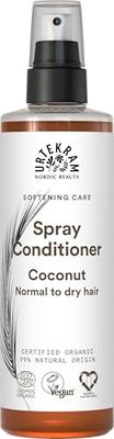 Urtekram Condicionador em spray sem enxaguar de coco com néctar de coco orgânico, hidratação natural e controlo de friz, para cabelo normal, vegano e natural, 250 ml