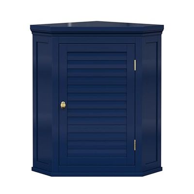 Elegant Home Fashions Armadietto da Muro Angolare Blu Navy Stile Persiana