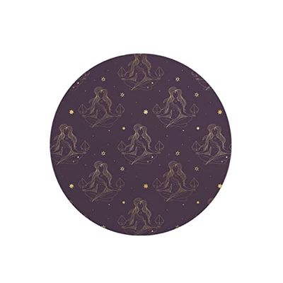Questo Casa, Rund musmatta med digitalt tryck, halkfri baksida, för kontor och hem, diameter: 22 cm