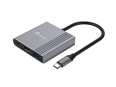 Equip 133488 Adaptateur 3 en 1 USB-C vers HDMI/USB-A/USB D 4K/60Hz PD 100W