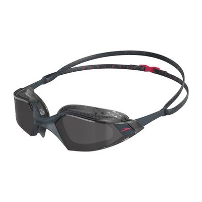Speedo Unisex Aquapulse Pro Zwembril, Oxid Grijs/Phoenix Rood/Smoke, One Size