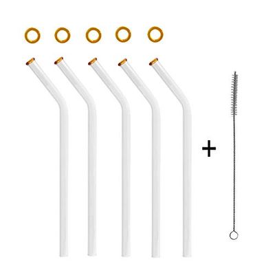 KOCH Paille en verre, courbée, whisky, avec pinceau, Lot de 5