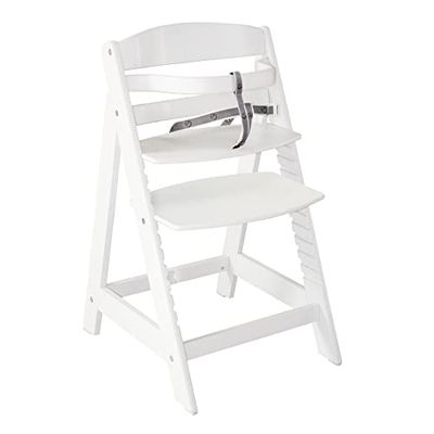 roba Trona Evolutiva de Madera Blanca Sit Up III - Altura Ajustable - de 6 Meses - Soporta 70 kg - Silla Resistente para Bebés con Barra de Seguridad