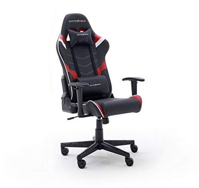 Robas Lund DX Racer P188 krzesło gamingowe, krzesło biurowe, krzesło biurowe z funkcją przechylania, krzesło obrotowe z regulacją wysokości, ergonomiczny fotel szefa, szer. x wys. x głęb. 68 x 120 x