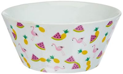 infinite by GEDA LABELS (INFKH) 15925 Flamingo_Müslischale_Frutti Ciotola in porcellana V-shell, porcellana, multicolore, 13, 5 x 6 cm