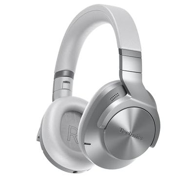 Technics EAH-A800E-S Premium ruisonderdrukking, draadloze bluetooth met spraakassistent en Google Assistant overhead hoofdtelefoon - zilver