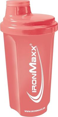 IronMaxx Eiweiß Shaker - 700ml Living Coral | Étanche, sans BPA/DEHP, passe au lave-vaisselle | Avec bouchon à vis, tamis et mesure