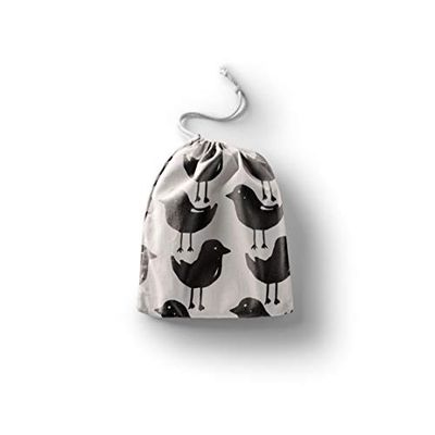 Bonamaison Impreso Algodón Bolsas con Cordón, Bolsa con Cordel para el Hogar y el Almacenamiento de Verduras, Bolso de Compras, Plegable, Ecologica, Reutilizables, Tamaño: 30x40 Cm