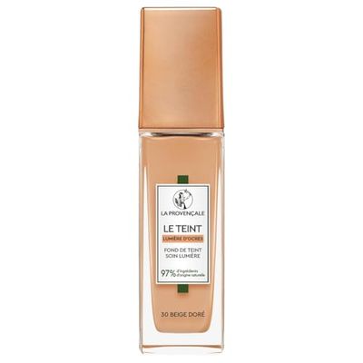 La Provençale - Le Fond de Teint Soin Lumière - 97% d'ingrédients d'origine naturelle - Couvrance Moyenne - Tous Types de Peaux - À l'Huile d'Olive Bio AOP Provence - Teinte : 30 Beige Doré - 30 ml