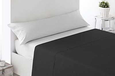 Miracle Home Hoeslaken, zacht en comfortabel, 50% katoen, zwart, 180 cm