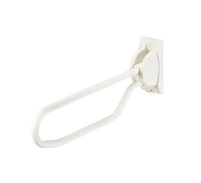 Linido Hinged Arm Support Rail, 600 mm, Coated Steel Support for Sitting and Standing from Toilet, Bathroom Aid Locks in Upright Position, Improves Safety and Reduces Risk of Falls, Elderly, Disabled