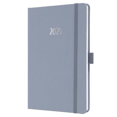 SIGEL J5407 Weekly Planner Jolie 2025, FSC-Certified, 2 Pages = 1 Week, hardcover with a Fabric Surface, Approx. A5, Lilac, 174 Pages
