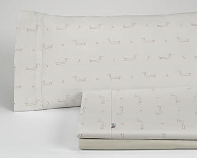 Juego de sábanas Cuca color piedra. Cama de 90 cm. 3 piezas